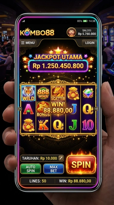 Tampilan utama aplikasi kombo88 yang stylish dan modern.